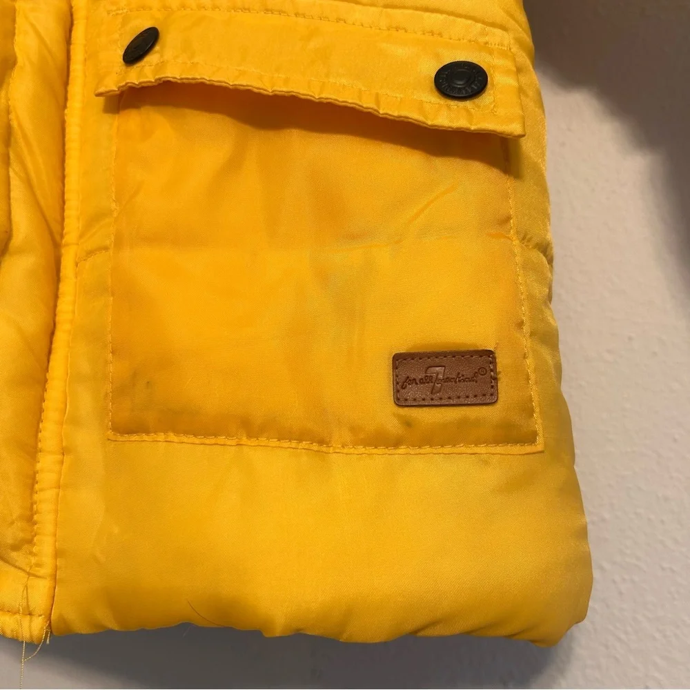 7 For All Mankind Yellow Puffer Jacket with Sherpa Lining Size 4T